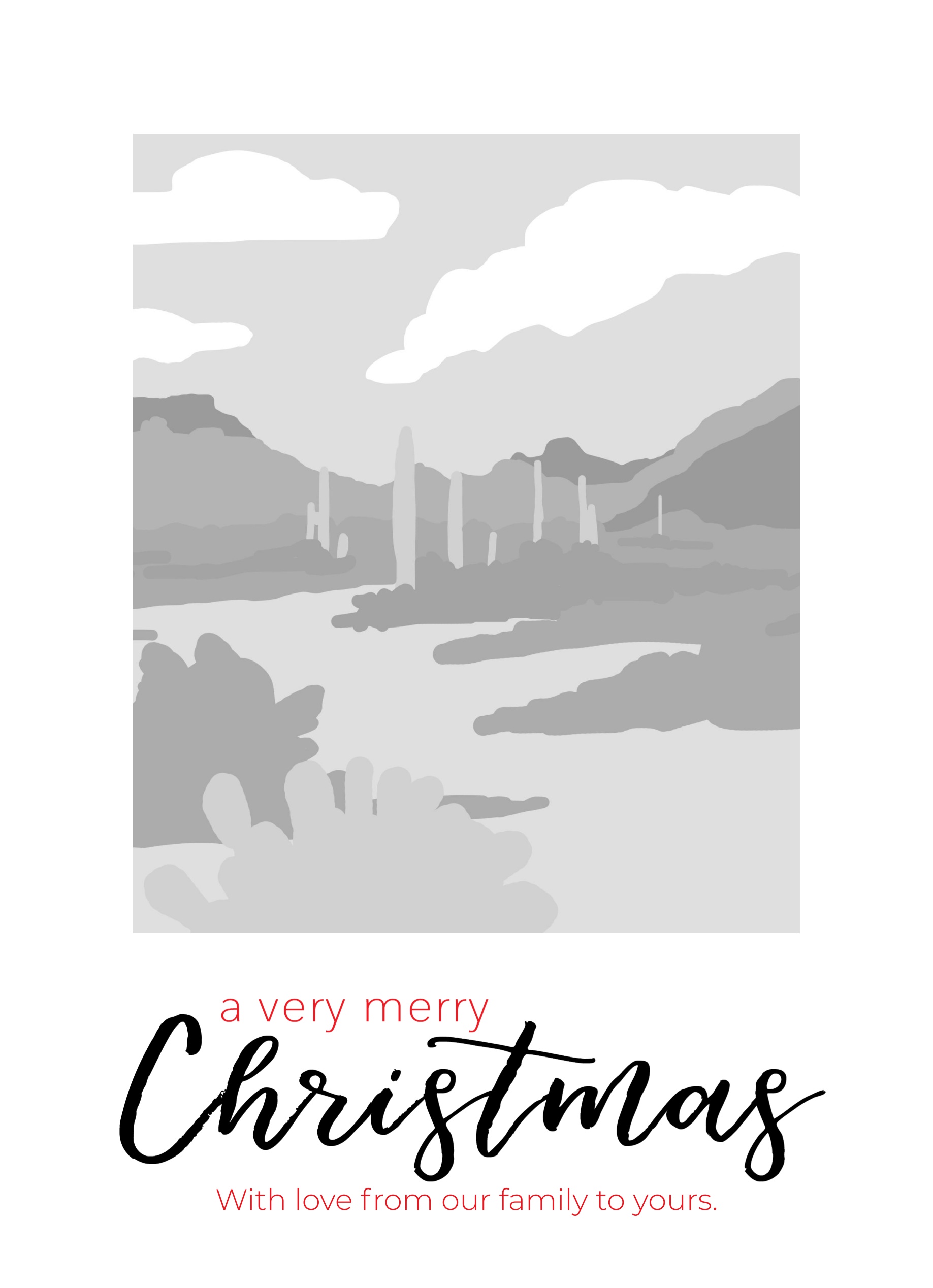 1-Up Portrait + Very Merry Christmas (Black/Red)