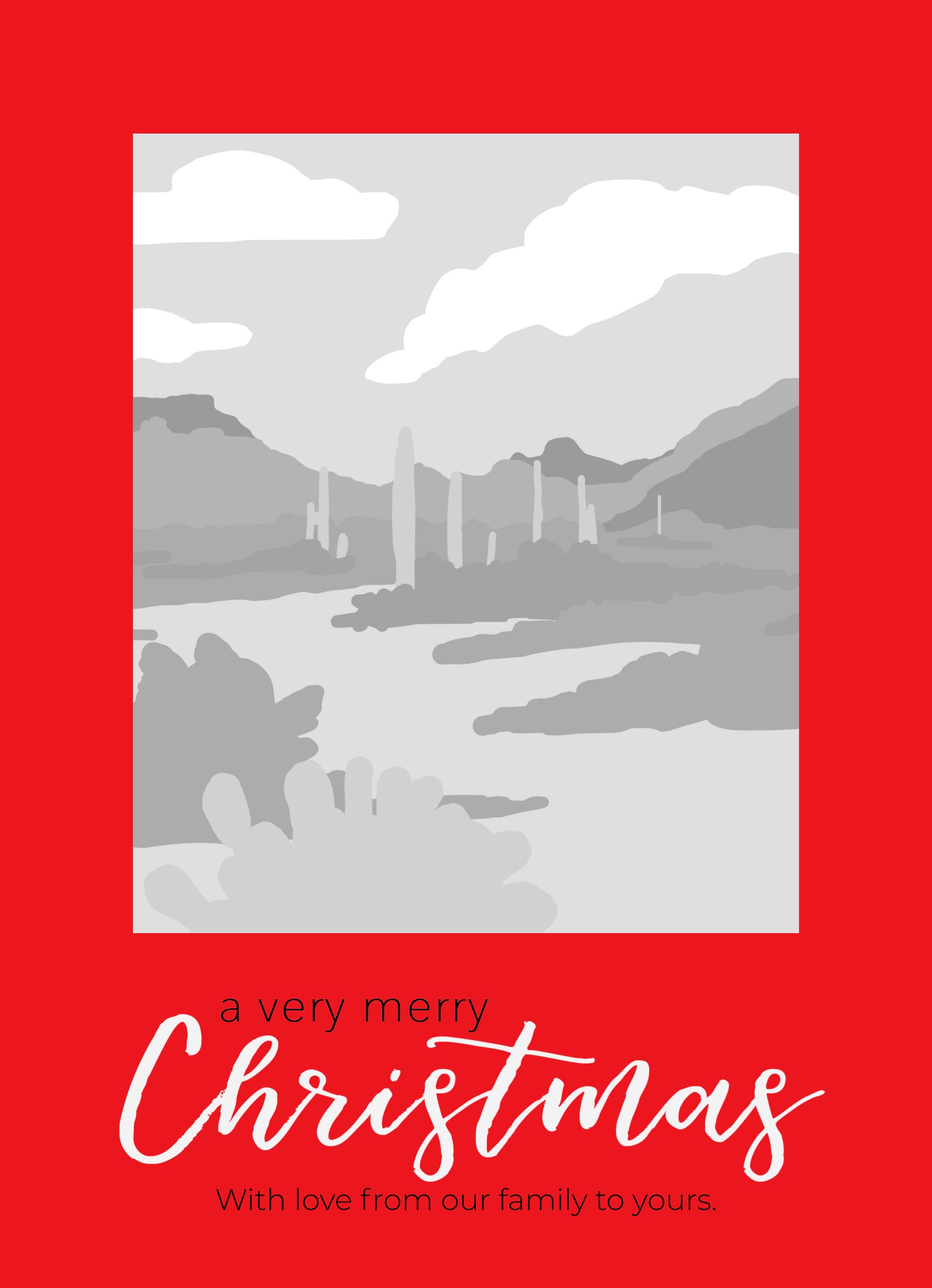 1-Up Portrait + Very Merry Christmas (White/Black)