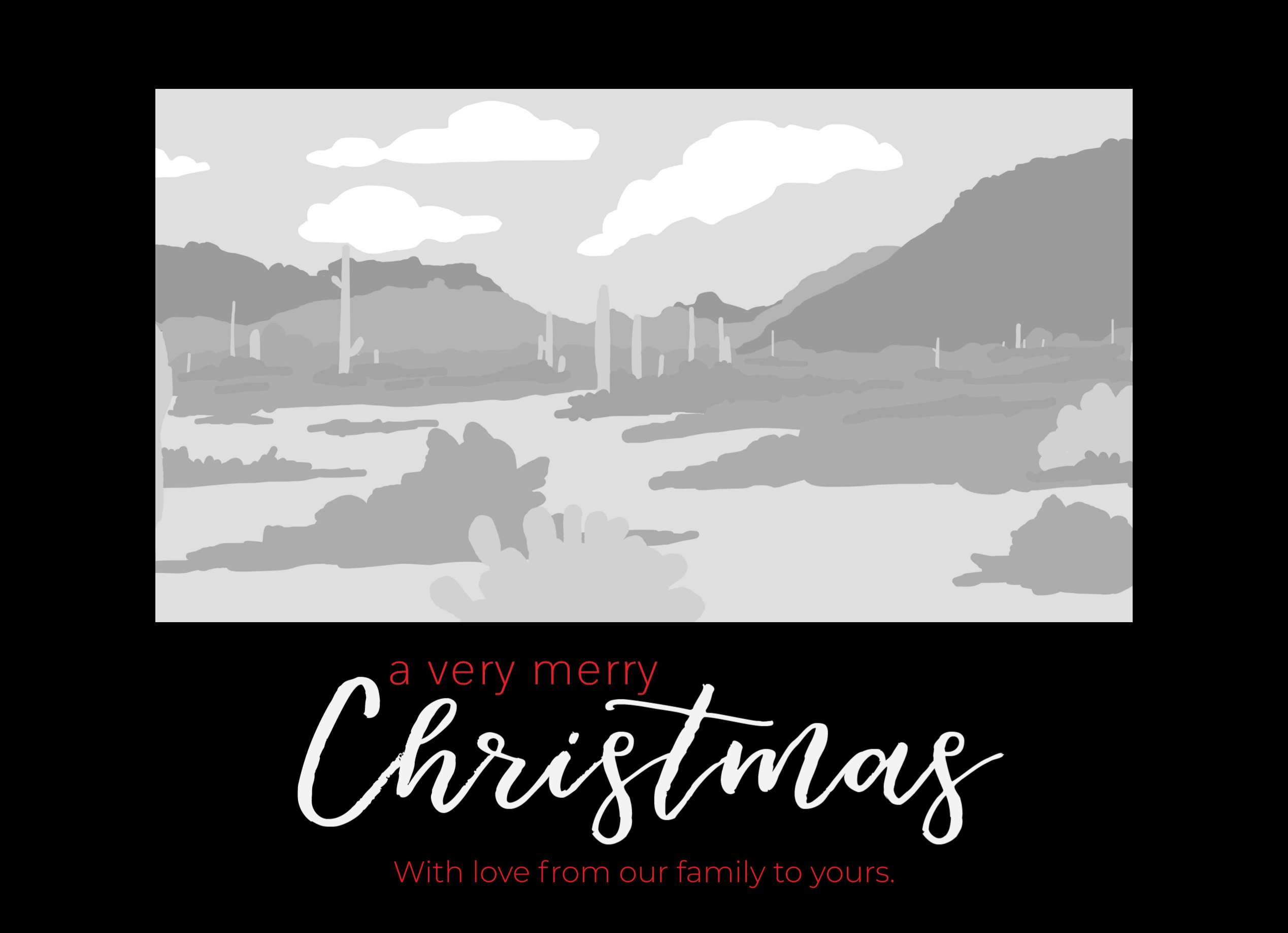 1-Up Portrait + Very Merry Christmas (White/Red)