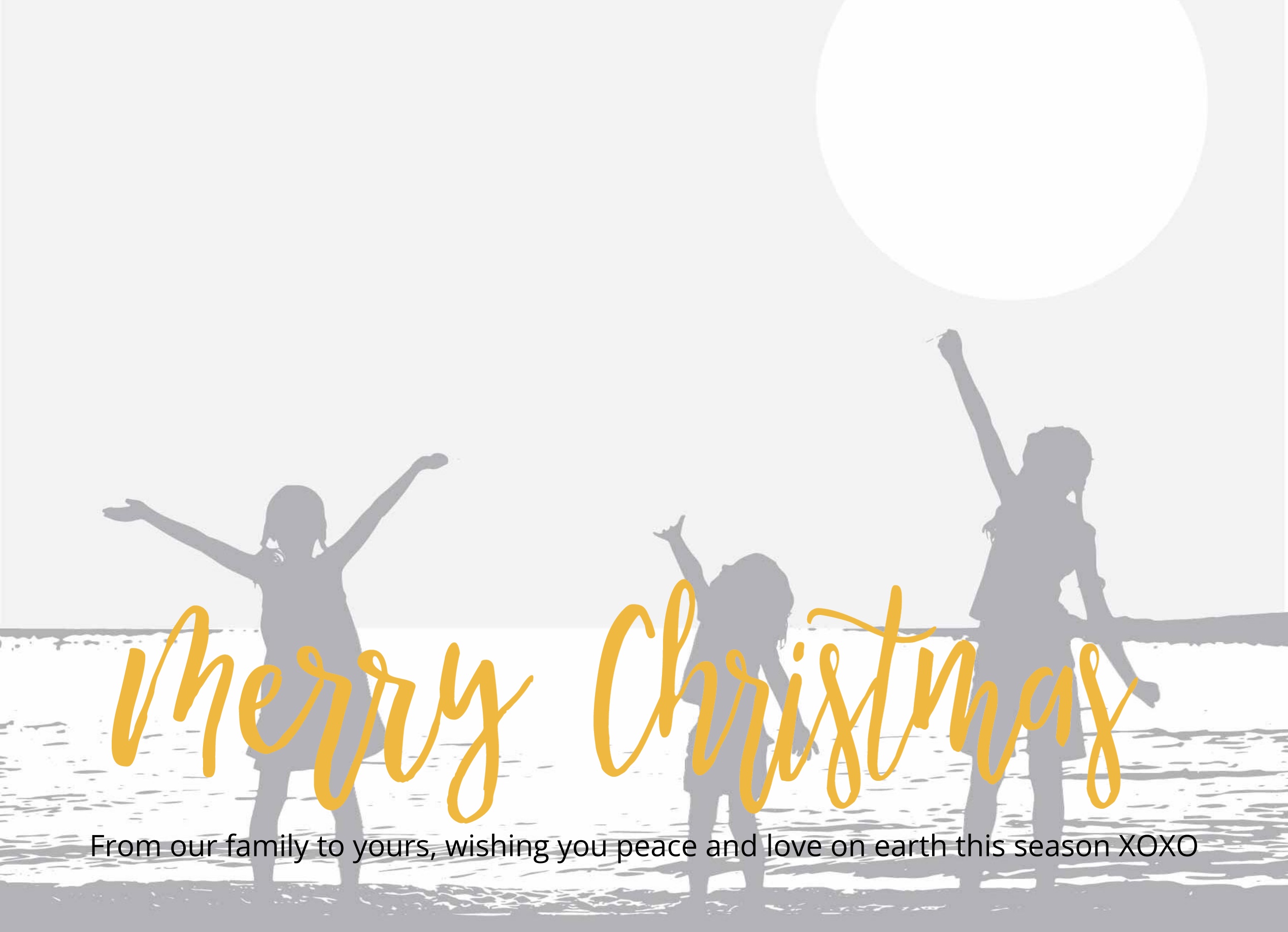 Merry Christmas Gold Script Landscape