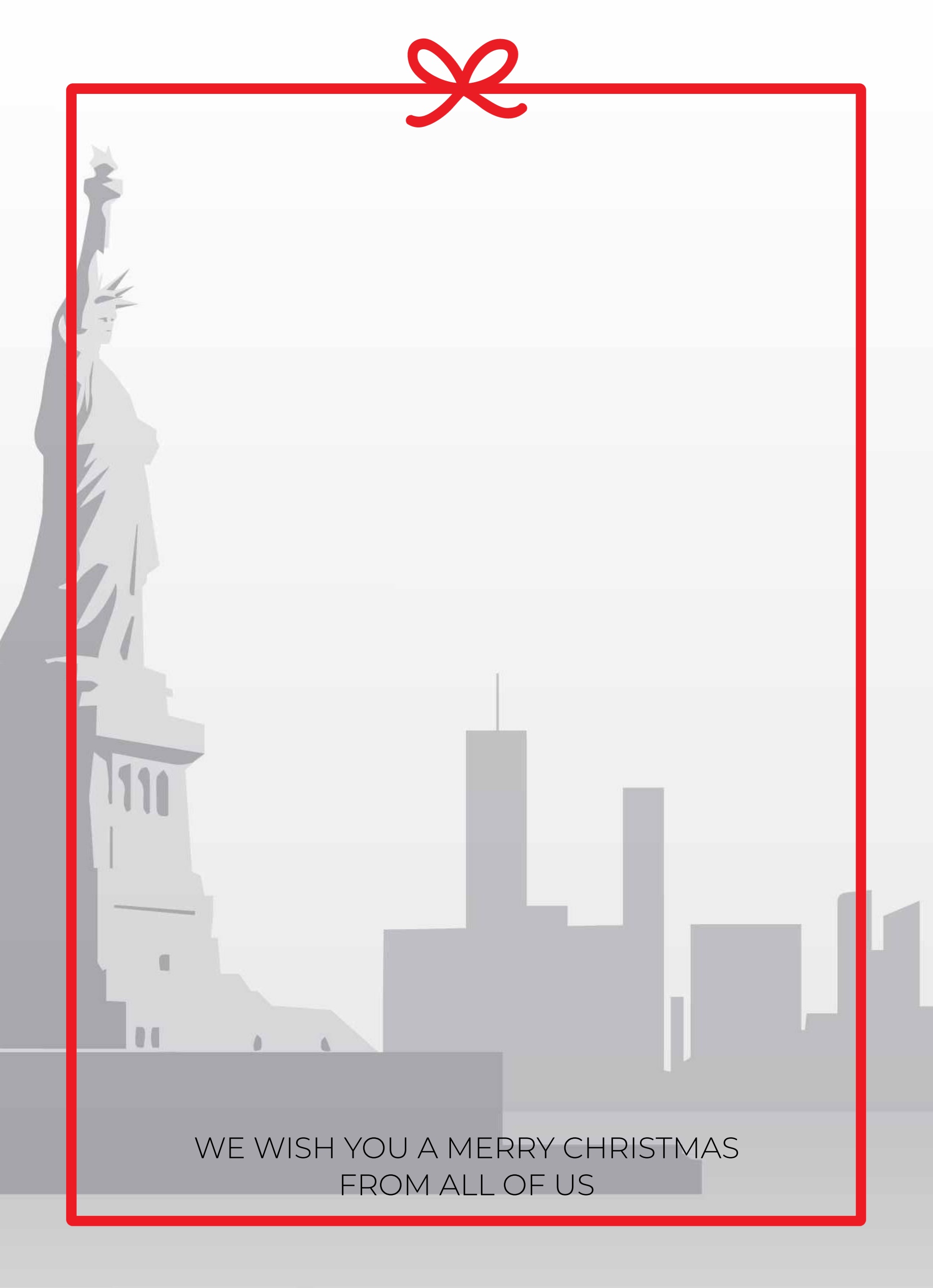 1-Up Full Bleed + Border with Red Bow