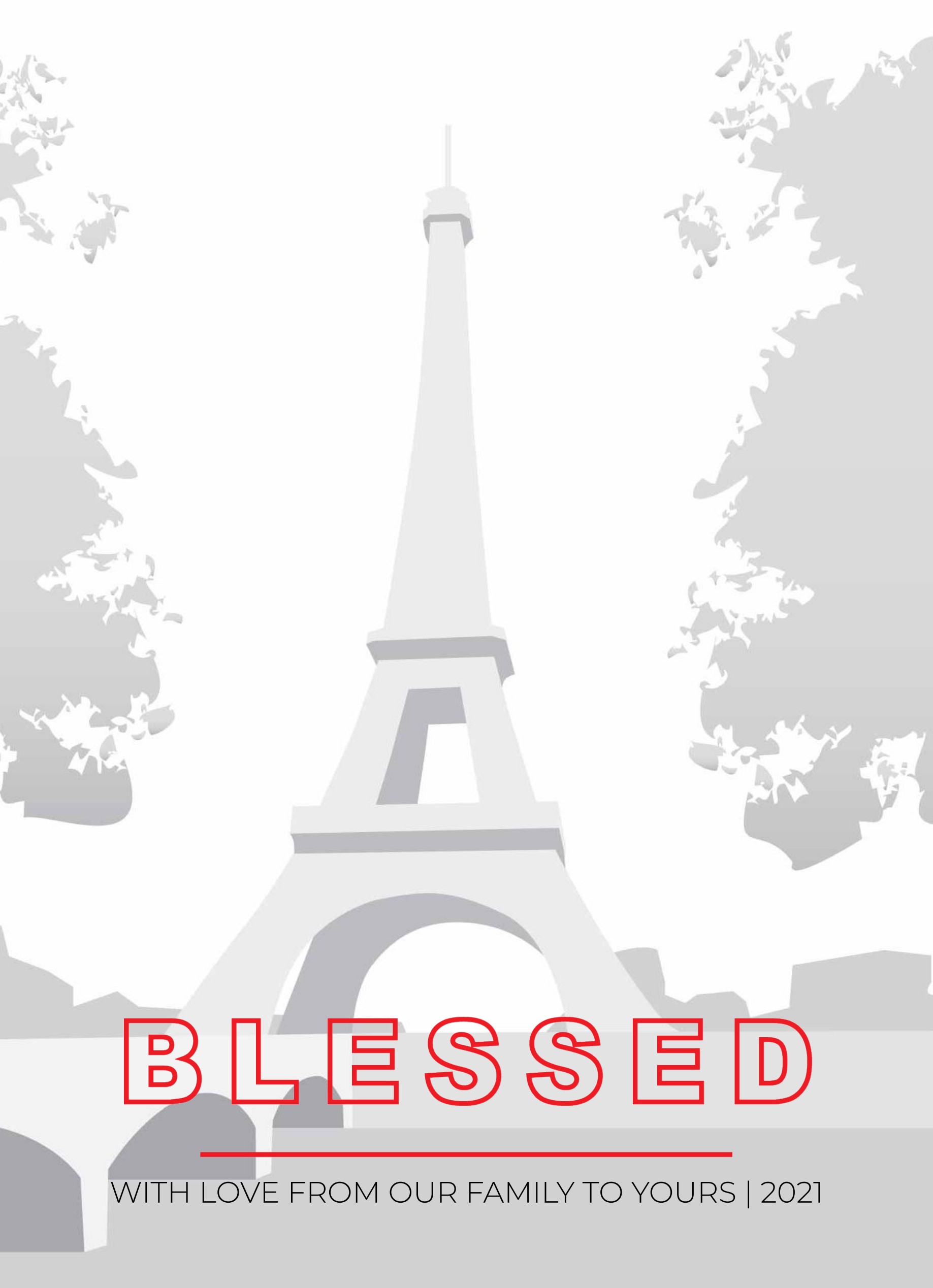 1-Up Full Bleed + Blessed Greeting (Red)