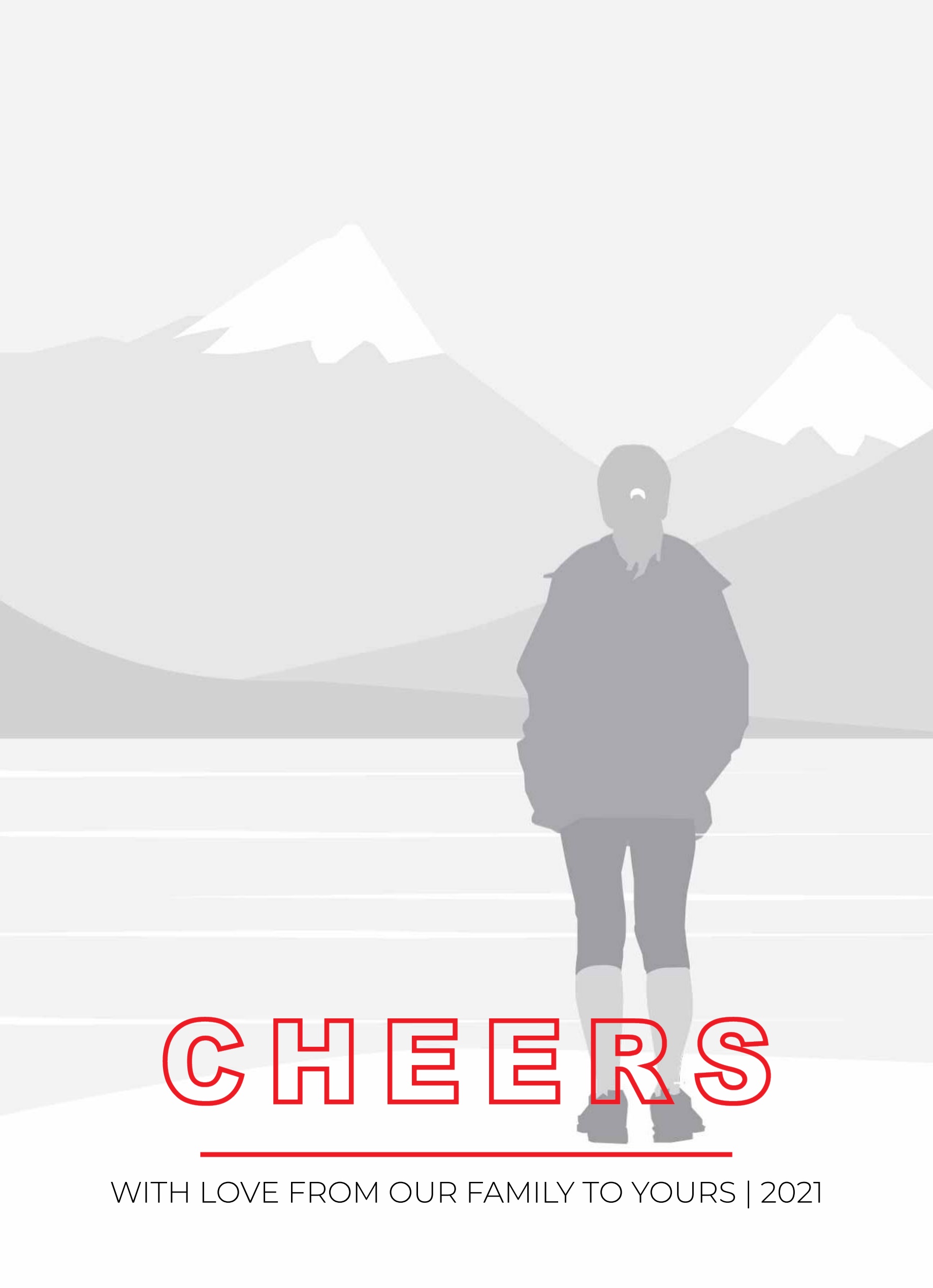 1-Up Full Bleed + Cheers Greeting (Red)