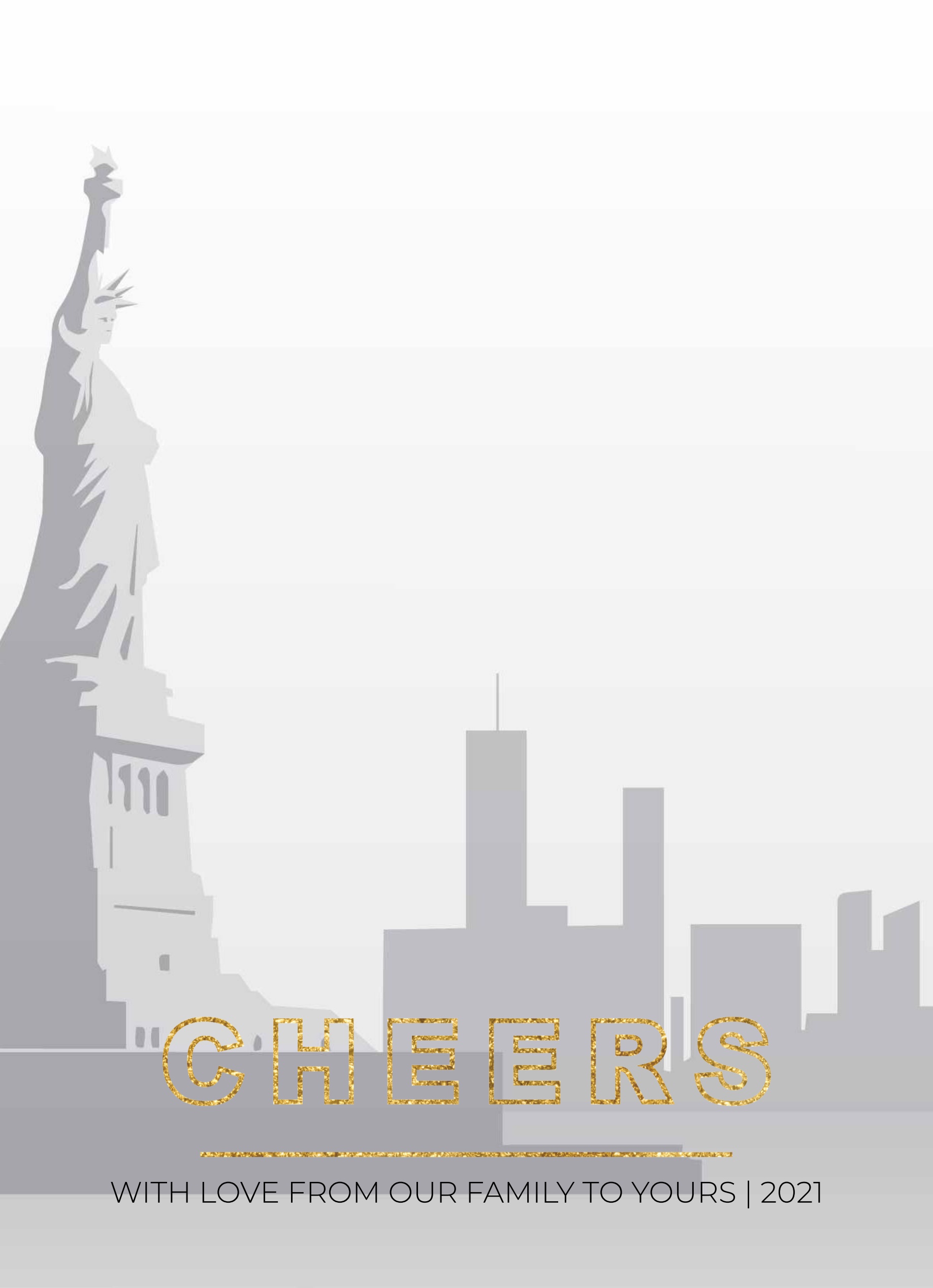 1-Up Full Bleed + Cheers Greeting (Gold)