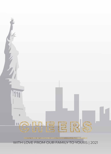 1-Up Full Bleed + Cheers Greeting (Gold)