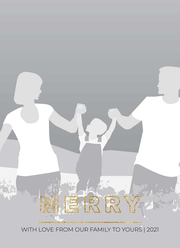 1-Up Full Bleed + Merry Greeting (Gold)