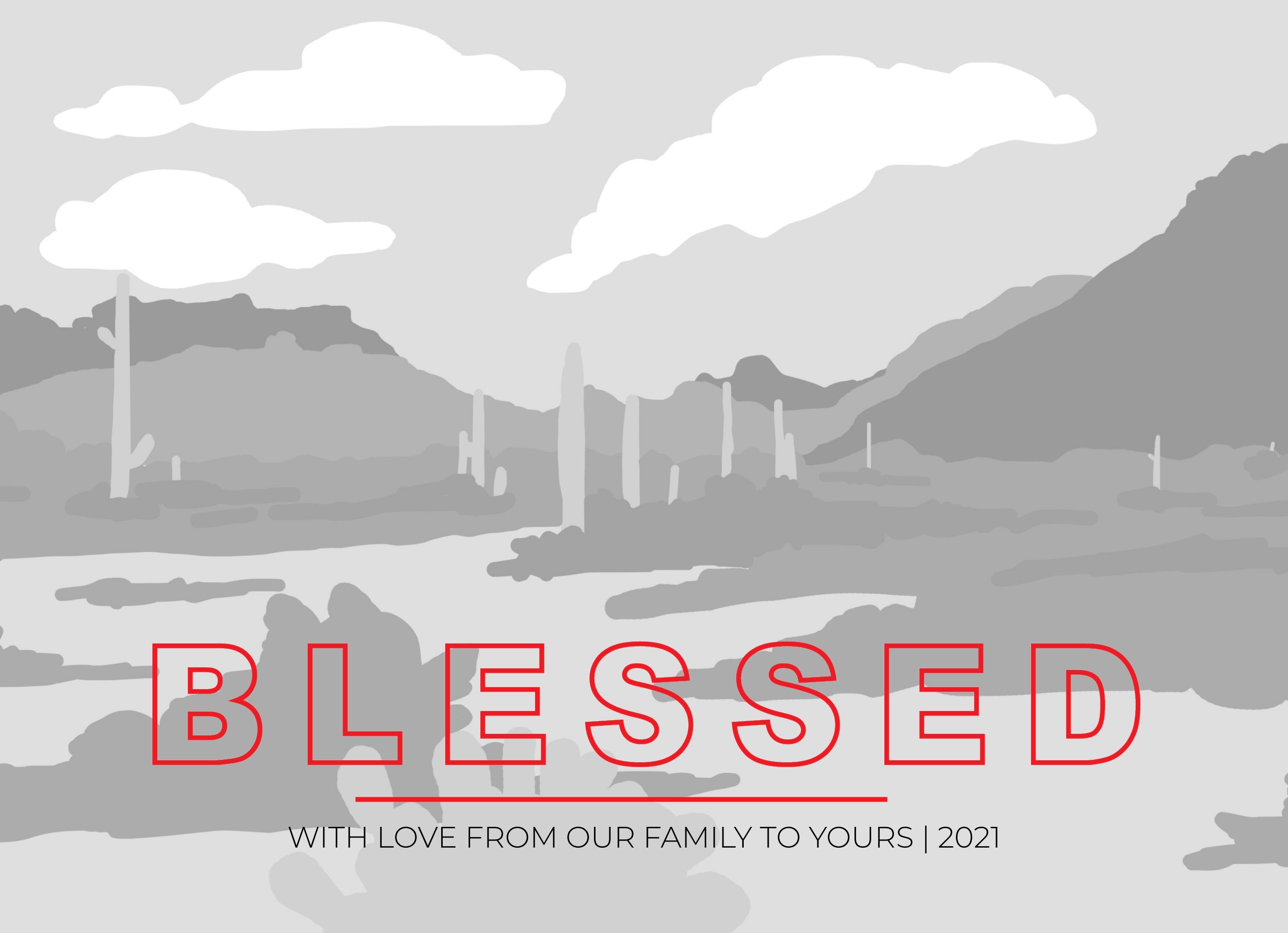 1-Up Full Bleed + Blessed Greeting (Red)