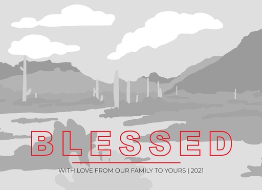 1-Up Full Bleed + Blessed Greeting (Red)