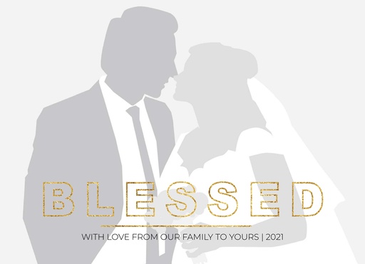 1-Up Full Bleed + Blessed Greeting (Gold)