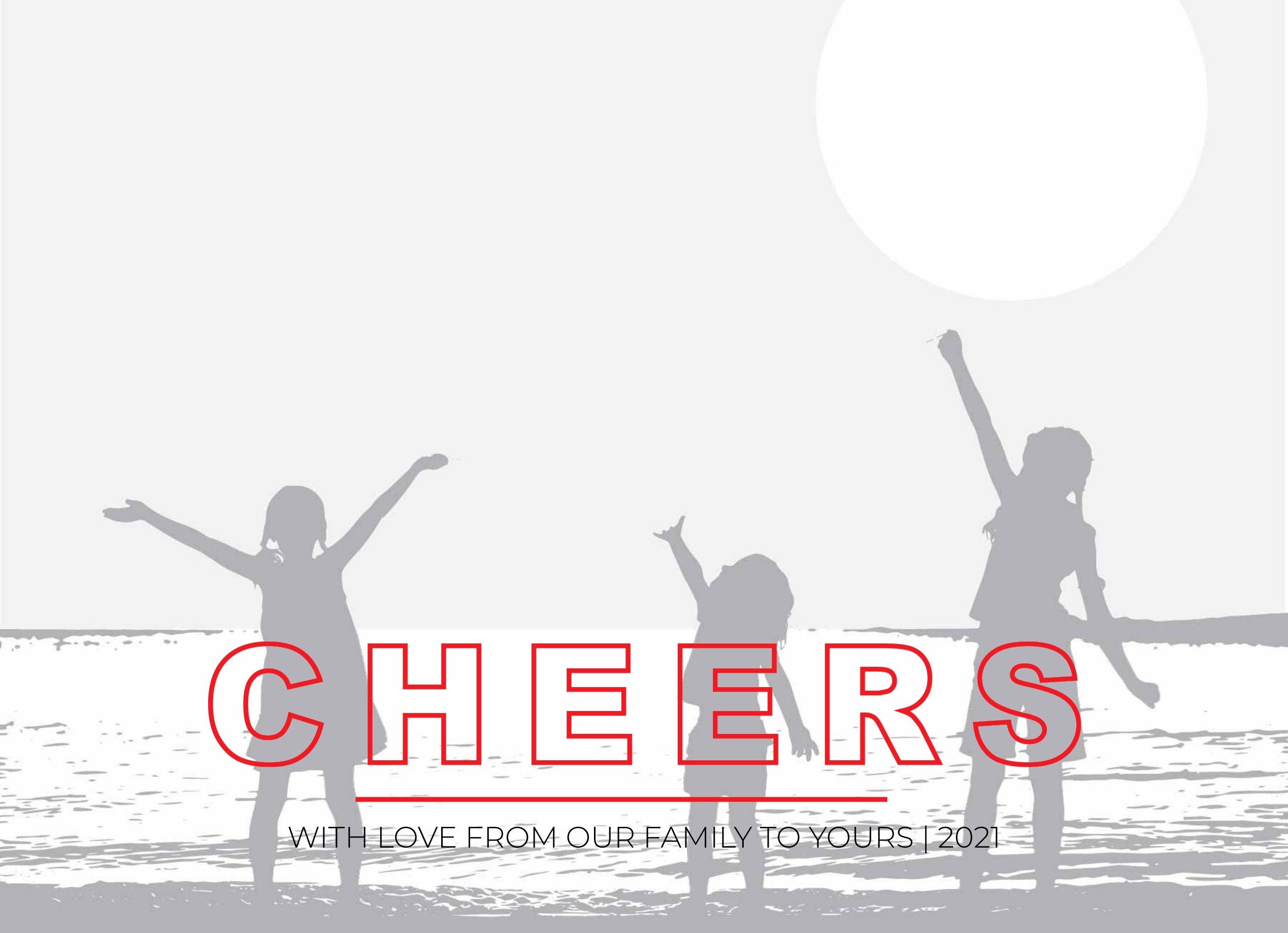 1-Up Full Bleed + Cheers Greeting (Red)