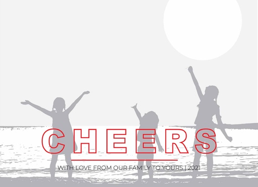 1-Up Full Bleed + Cheers Greeting (Red)