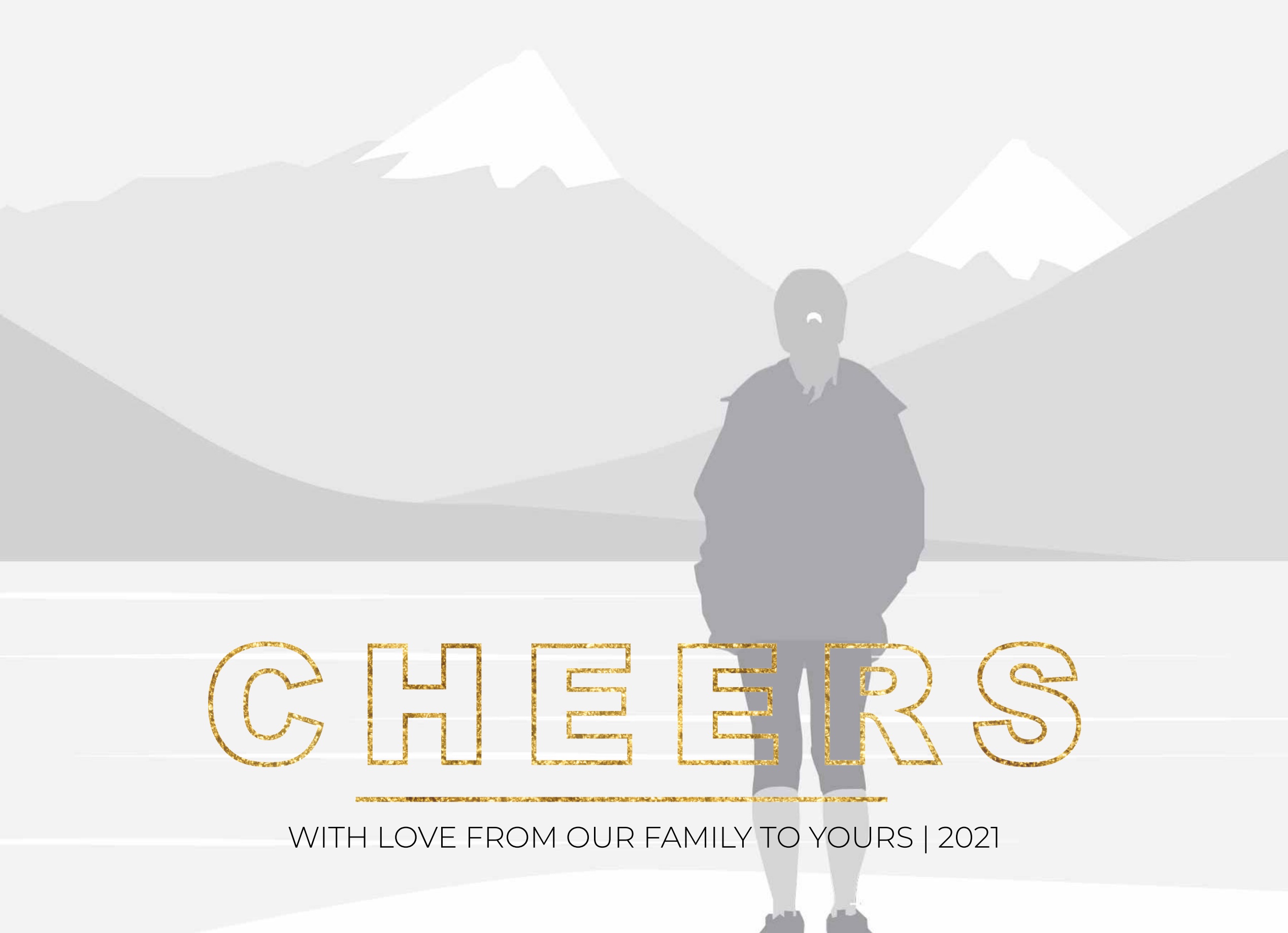 1-Up Full Bleed + Cheers Greeting (Gold)