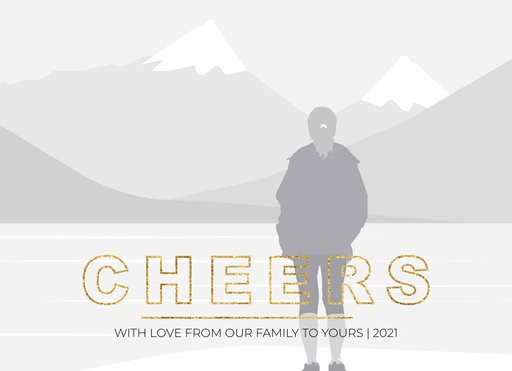 1-Up Full Bleed + Cheers Greeting (Gold)