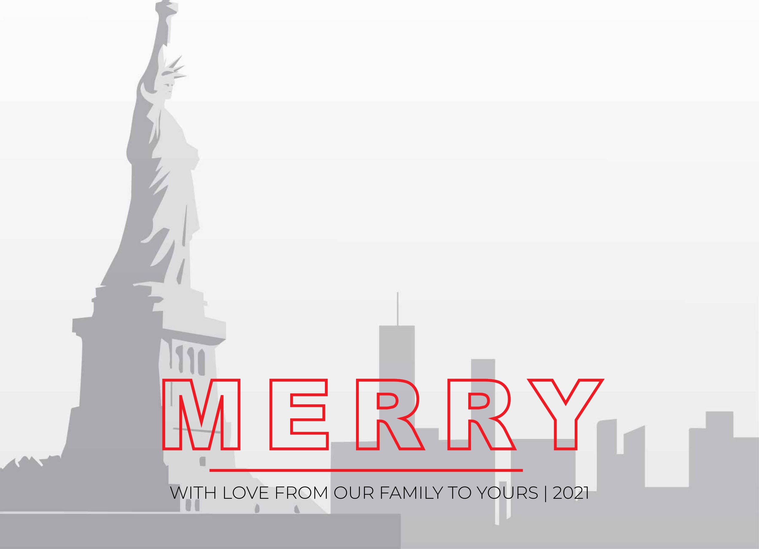 1-Up Full Bleed + Merry Greeting (Red)