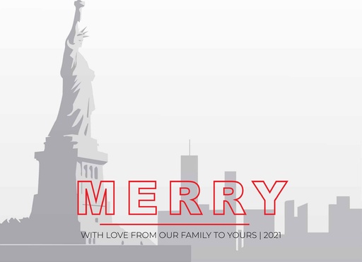 1-Up Full Bleed + Merry Greeting (Red)