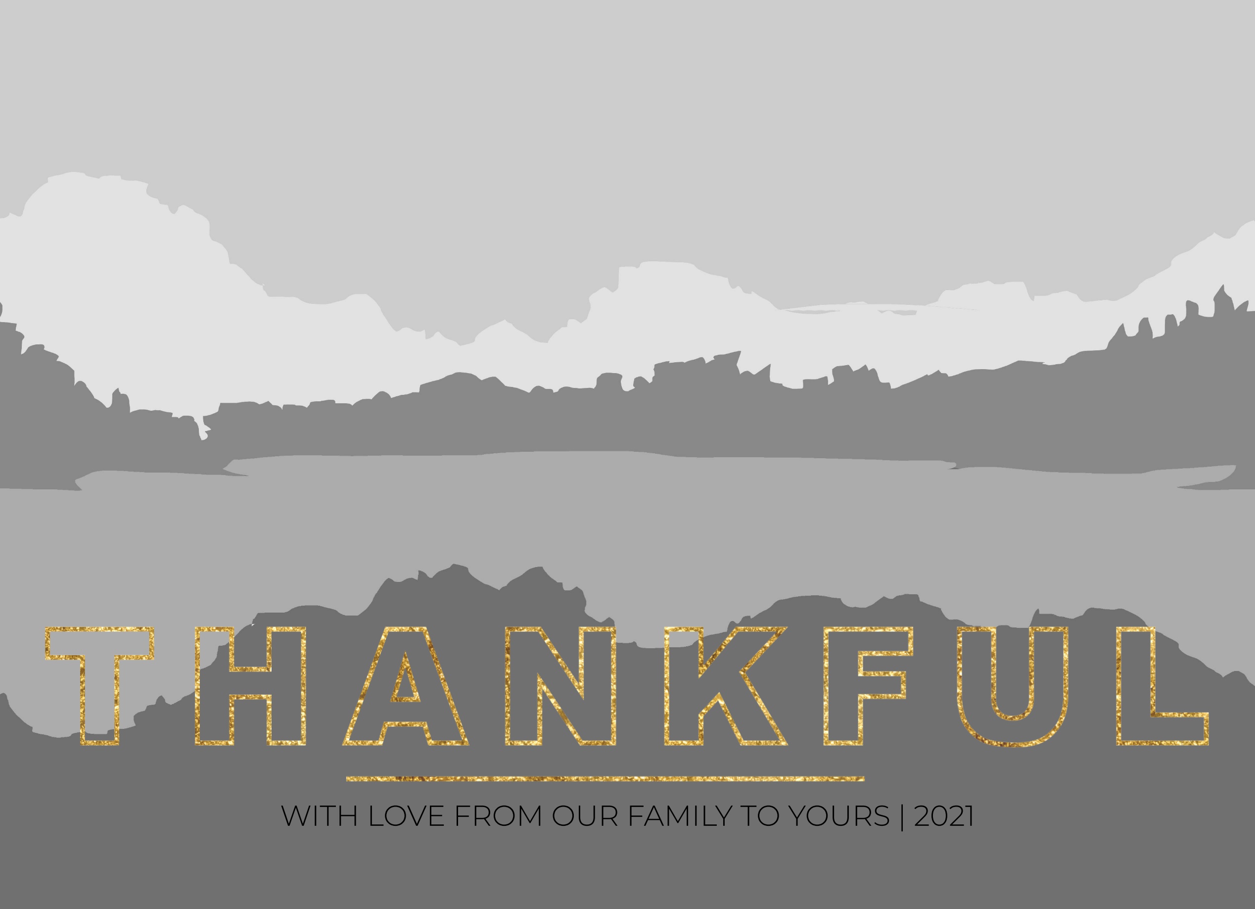 1-Up Full Bleed + Thankful Greeting (Gold)