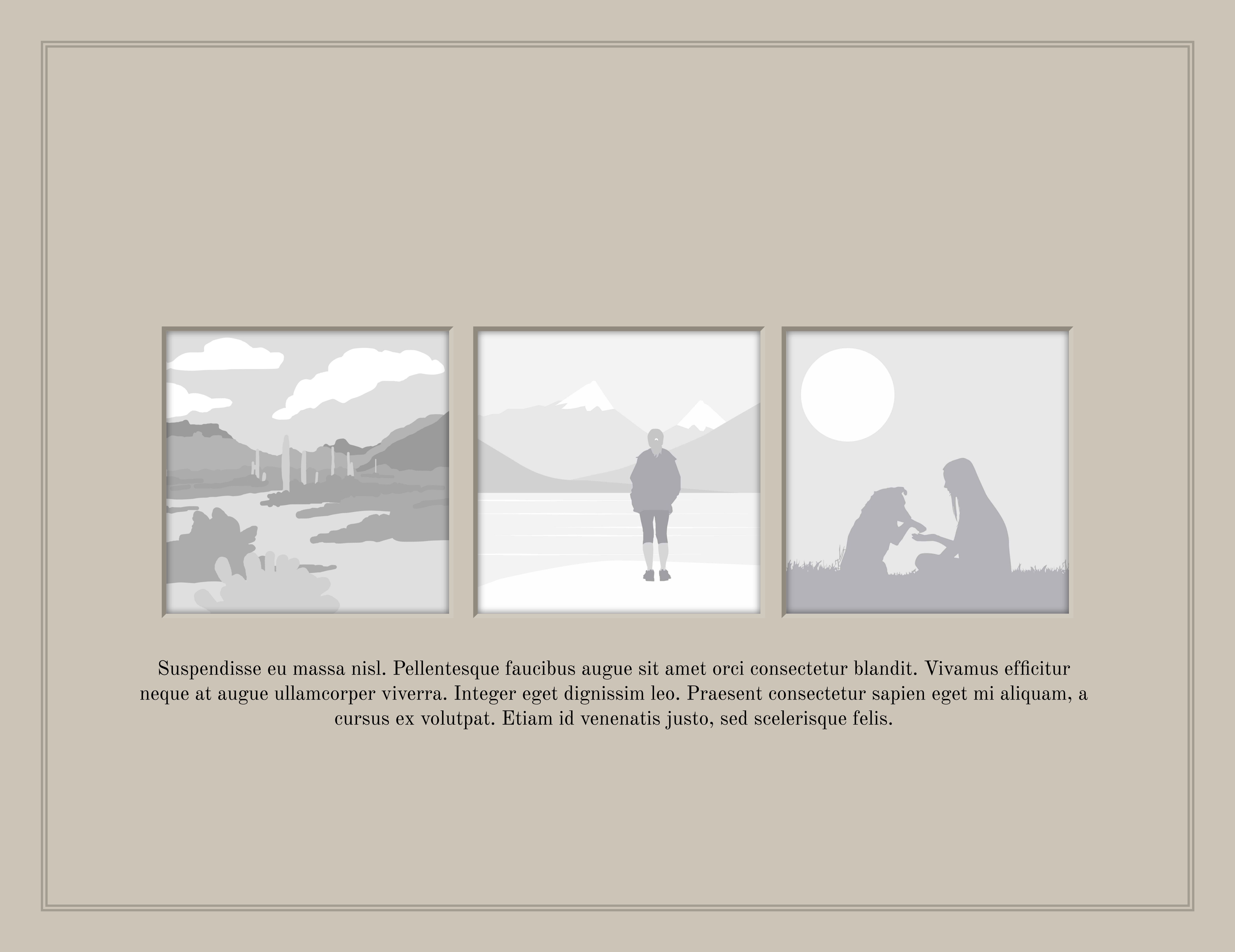 3 Square Photos + Caption