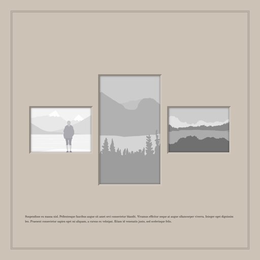 Portrait Photo + 2 Landscape Photos + Caption