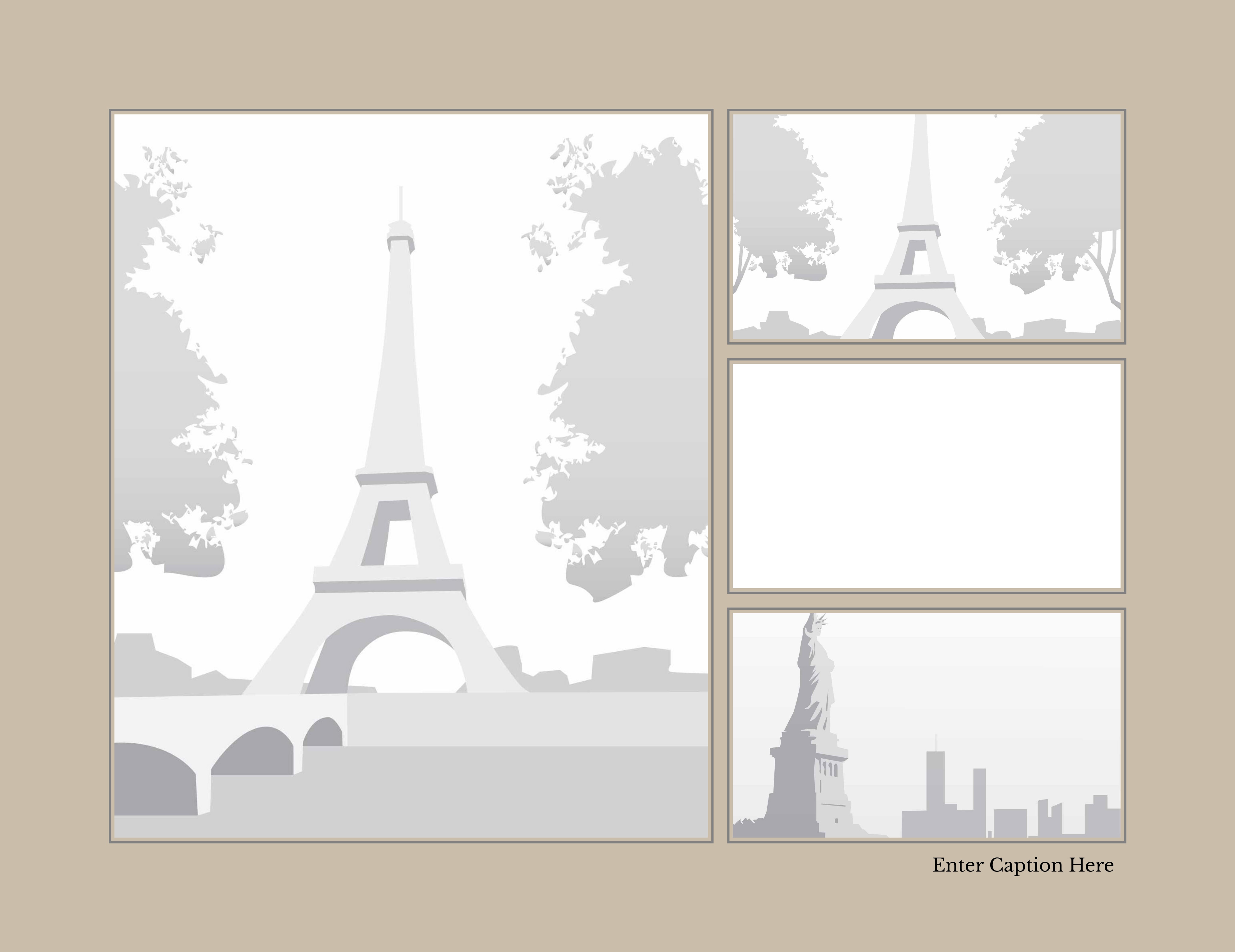 4-Up Large Portrait Left + Lower Caption