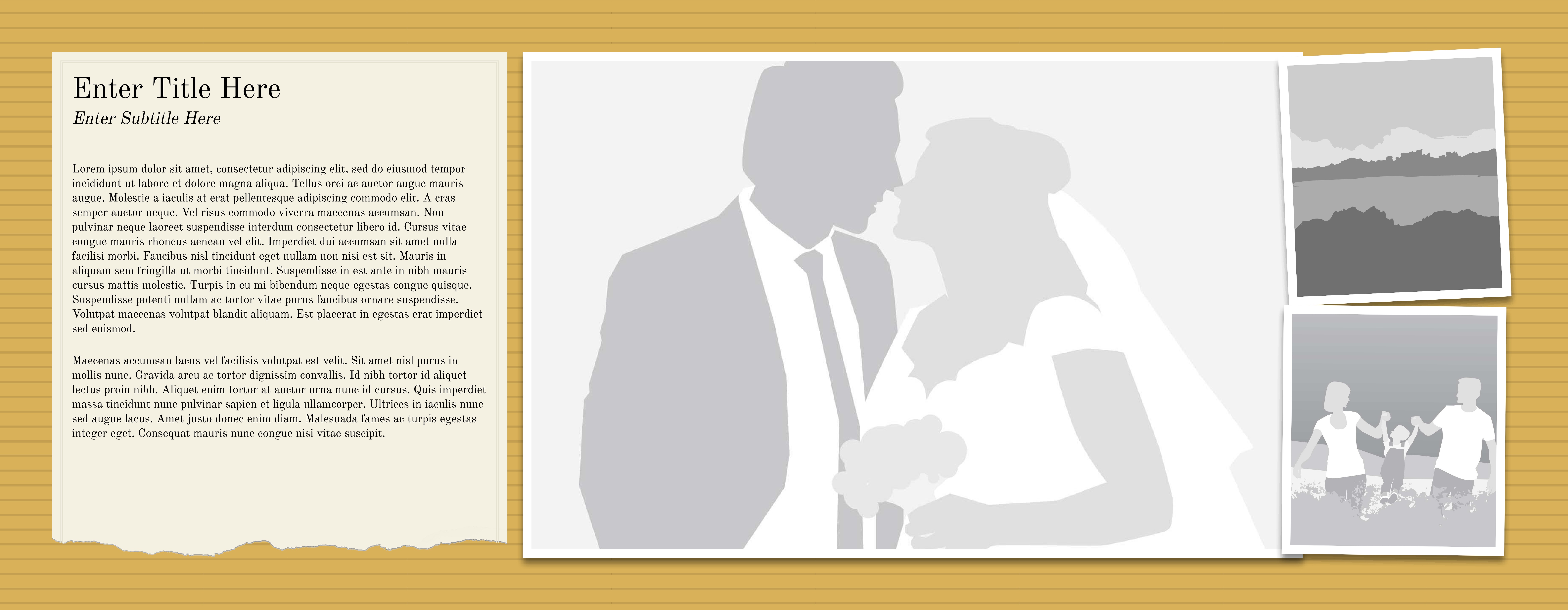 3-Up Spread + Text Left + 2 Small Right